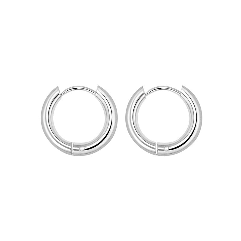 Wholesale Colorful Titanium Steel Geometric Shape Punk Earrings